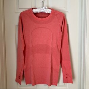 Lululemon Seawheeze Swiftly Tech Long Sleeved Crew - Dust Coral - size 6 Orange